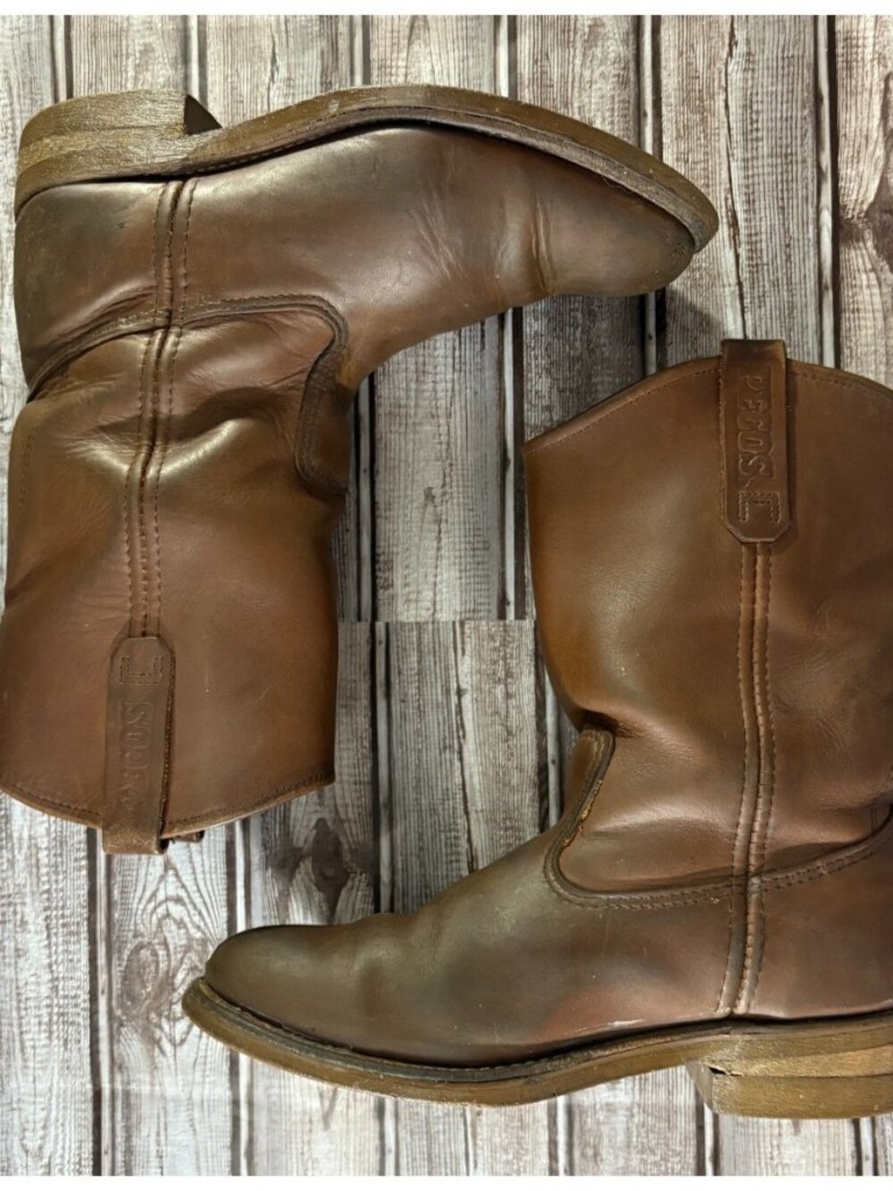 Red Wing 1155 Pecos Western Work Boots  Size 8.5 D color brown made in USA